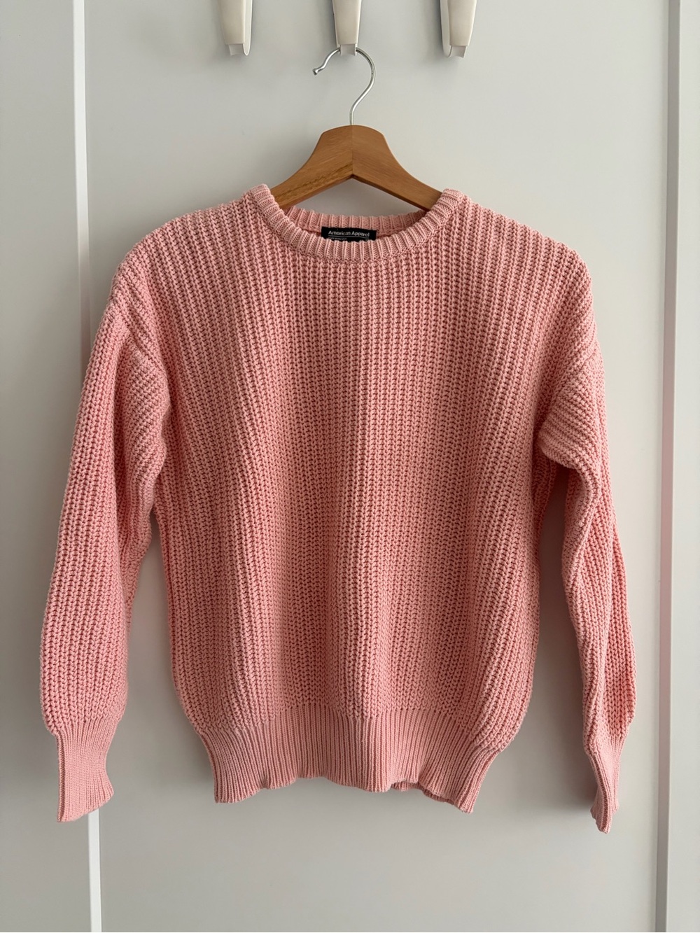 American Apparel Pink Knit Fisherman Sweater